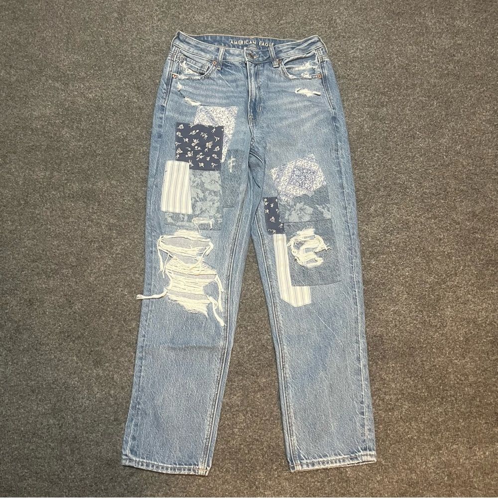 American eagle patch work jeans